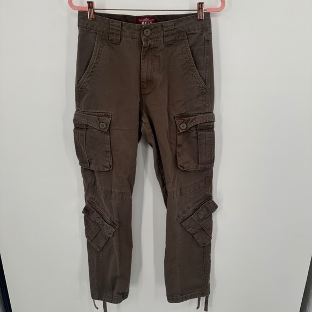 Unbranded Men's Olive Cargo Pants - Slim Utility Fit
